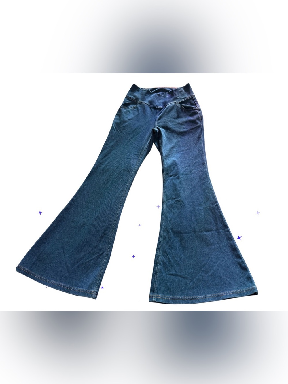 HALARA Dark Blue High-Rise Flare Jeans